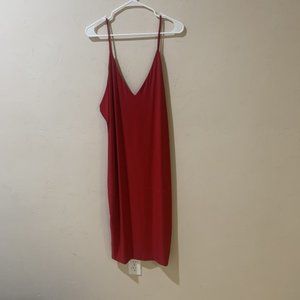 Red strappy dress